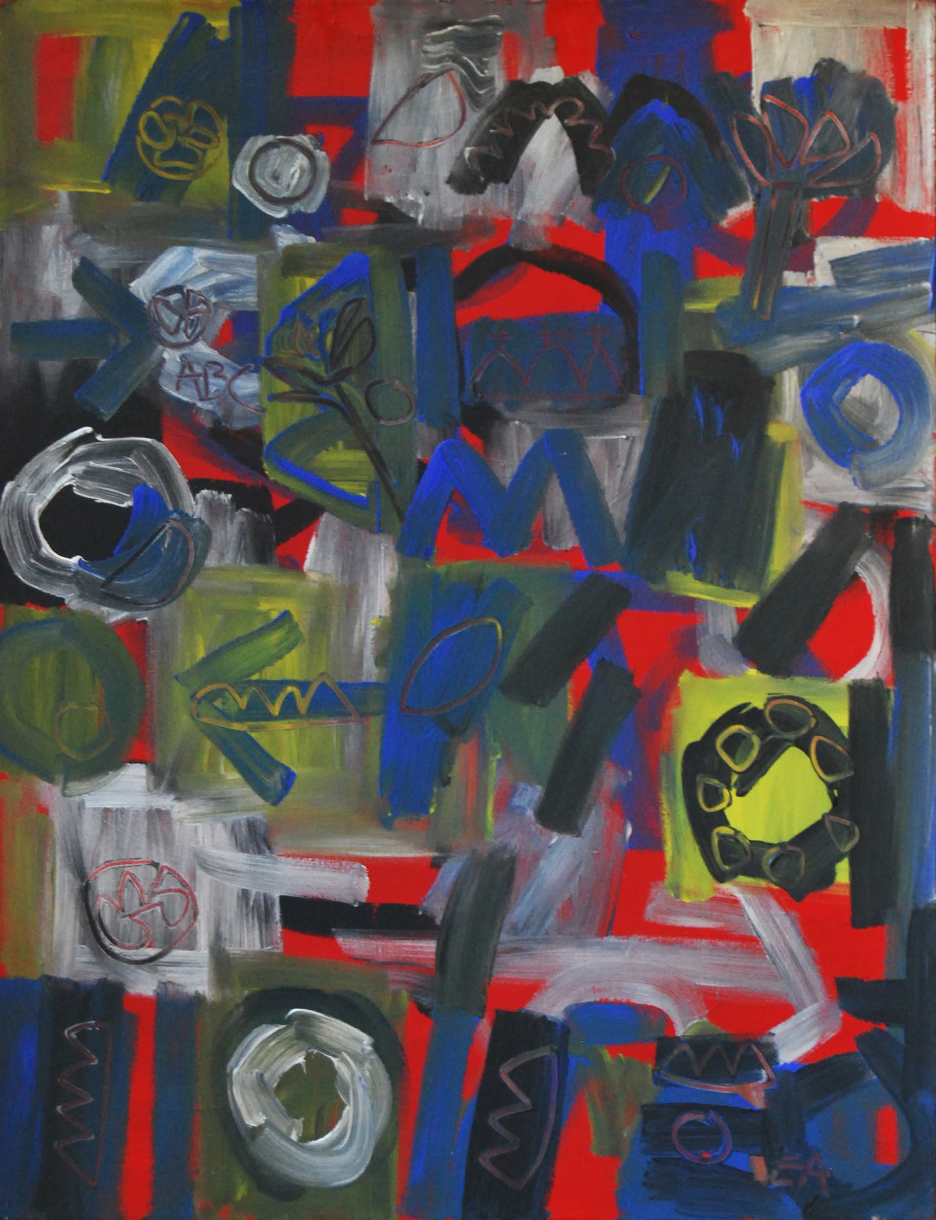 Figura y ciudad — Enrico Armas, 2007. Acrylic on canvas.