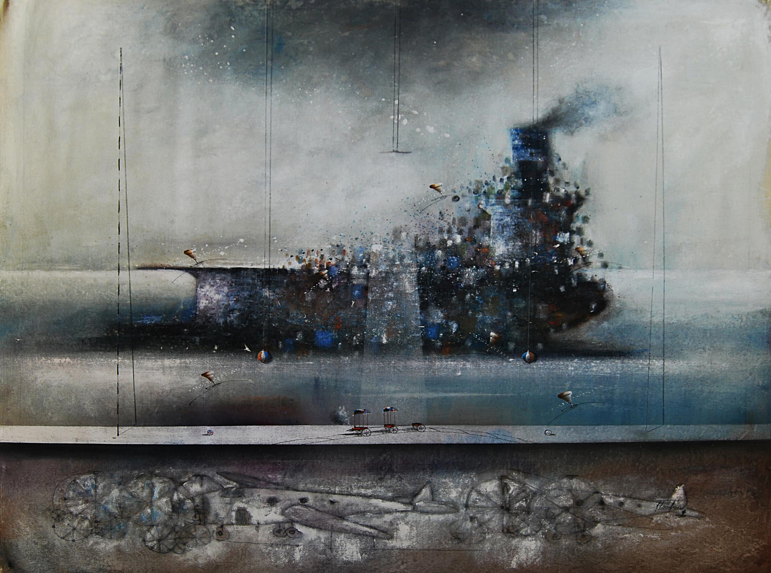 La nube — José Córdova, 2018. Mixed media on canvas.
