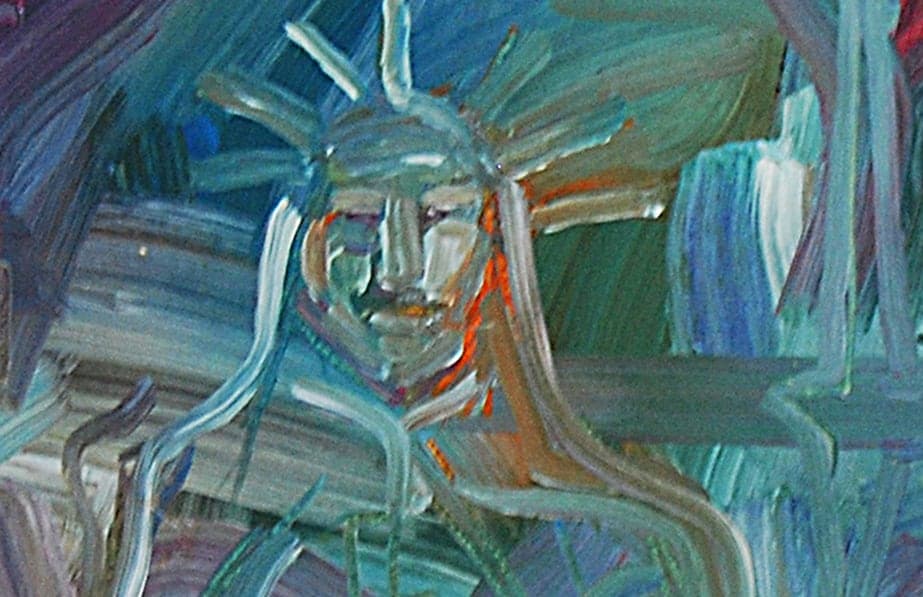 Detalle de textura de «La Virgen y Changó»