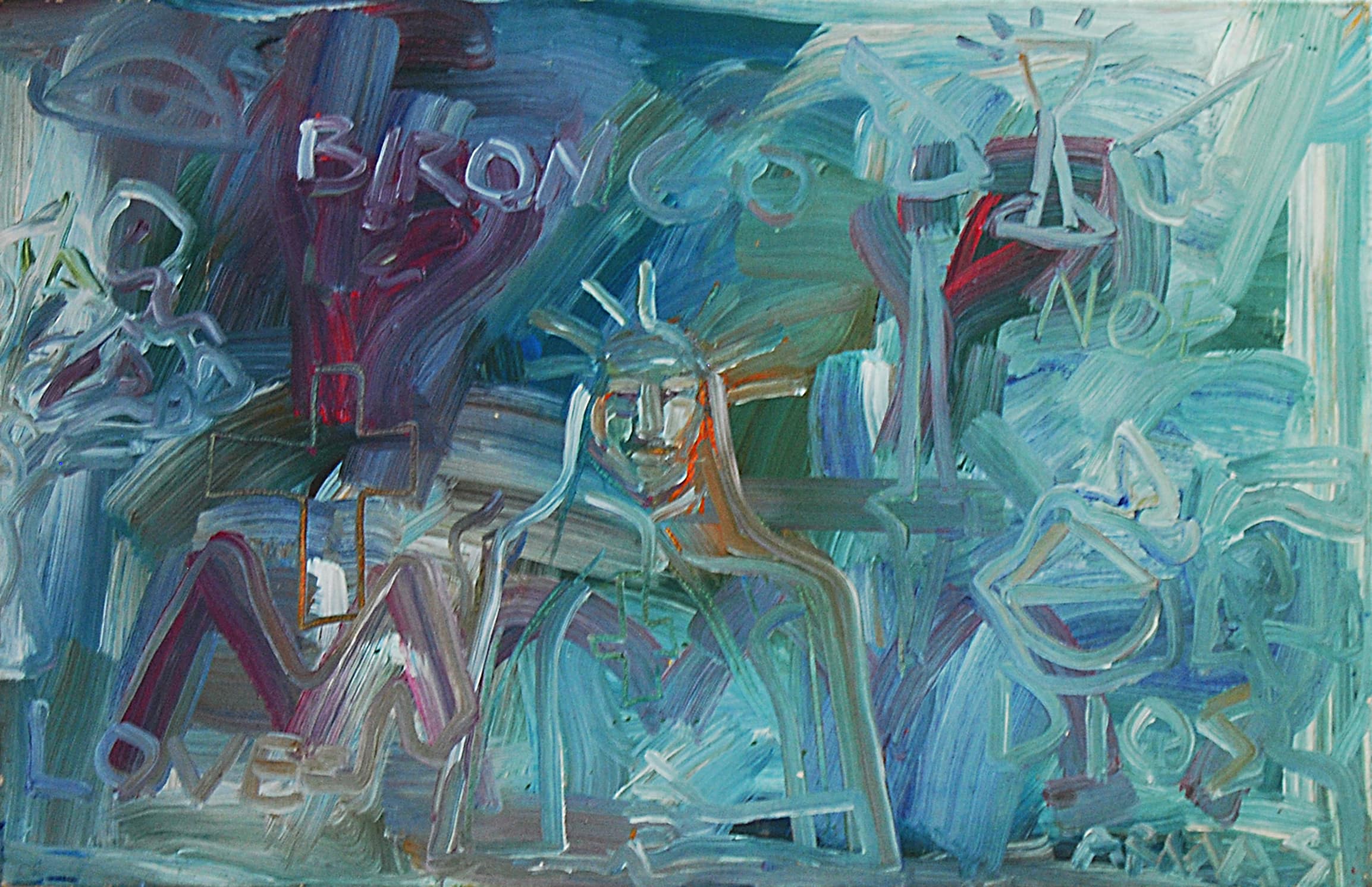 La Virgen y Changó — Enrico Armas, 2011. Acrylic on canvas.
