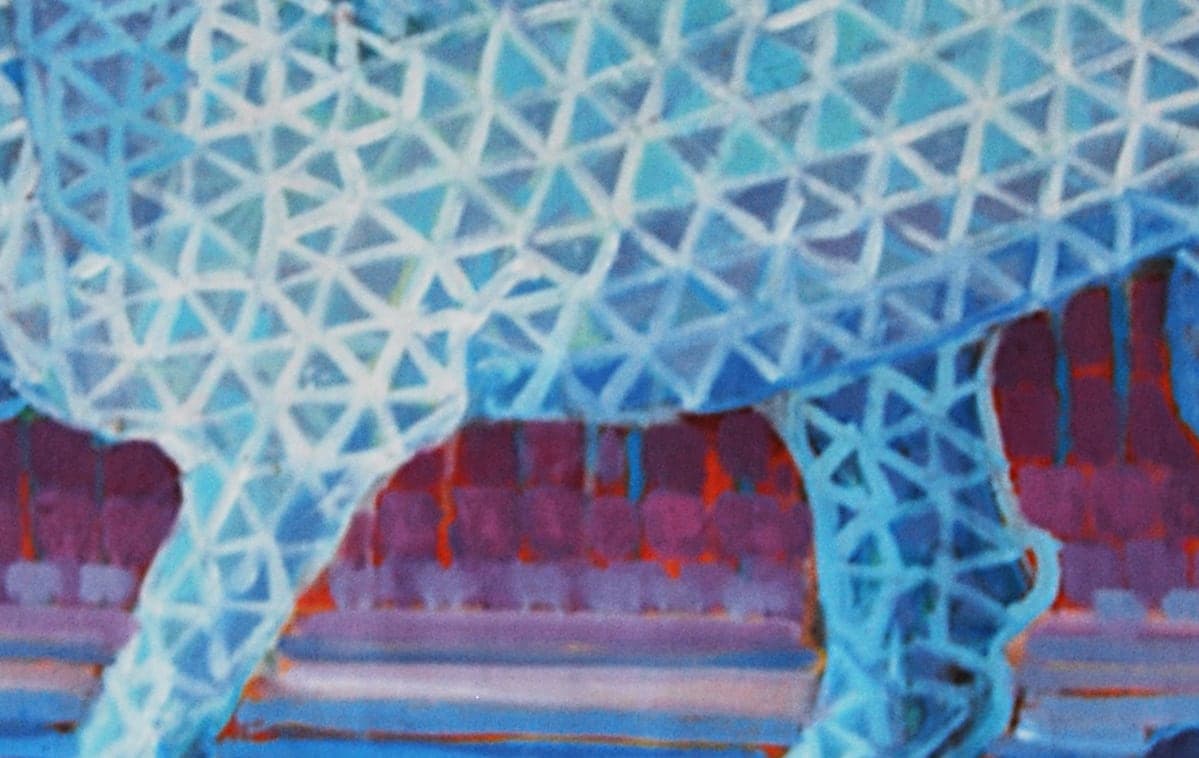 Detalle de textura de «Pequeño caballo azul»